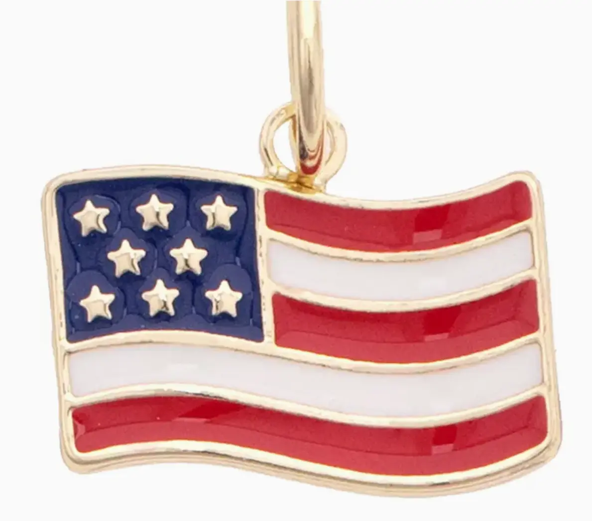 American Flag Charm, Red White Blue