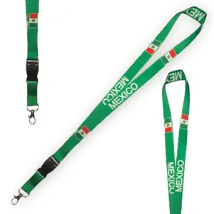 Mexico Flag Lanyard, Keychain, Keyholder New