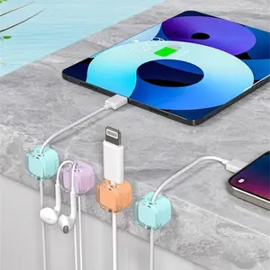 6 Pack Magnetic Cable Organizer & Storage Holder, New Cord Organizer, USB Charging Cable Storage Holder & Strong Adhesive Wire Holder (Colourful)