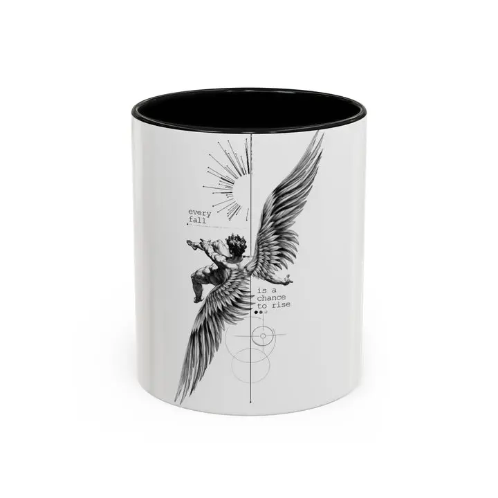 Inspirational "Every Fall Is a Chance to Rise" Ceramic Mug, Kitchen Drinkware for Daily Use, Hot/Cold Beverage Holder