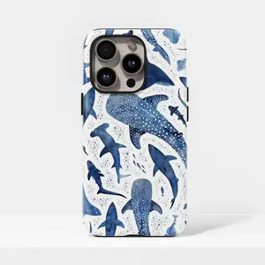 Whale shark design phone case compatible with iPhone 17, 16, 15, 14, 13, 12, 11, Pro Max Plus,  Galaxy S23, S22, S21, S20 Ultra