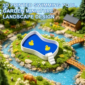 Miniature 3D Printed Pool Model Set, Perfect for Dollhouse Accessories, Creative Gift for Model Collectors, Unique Decorative Item