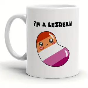 [Made in US] 1 Count, Best Coffee Mug Lesbian Of Pride for Lgbt Or Community And Simple Funny I'm A Lezbean Gifts - Perfect Valentine's Day, New Year, Winter and Birthday Gift for Dad, Mom, Friends, Family and Friends Coworkers