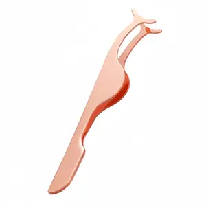 Eyelash Applicator Tool Eyelash Extension Tweezers Remover Clip Tweezers Nipper for False Lashes(Rose Gold) Kit Makeup
