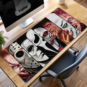 Horror Movie Villains Gaming Mouse Pad: Spooky Desk Decor, Anime Mouse Pad, Desk Mat, pc accessories.