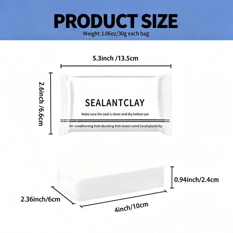 6-Pack of New Waterproof Sealant Putty: Quick-Repair Putty for Sealing Wall Holes, Drain Connections, Wall Openings, and Air Conditioning Vents—An Everyday Essential