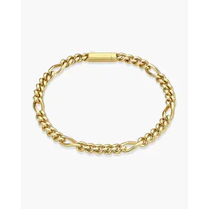 JAXXON Figaro Bracelet 5mm - Box Clasp - Gold