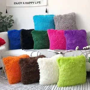 Colorful Plush Cushion Cover, 2 Counts Soft Comfortable Cushion Cover without Filler, Decorative Cushion Cover for Home Sofa Bed, Cushion Slipcovers