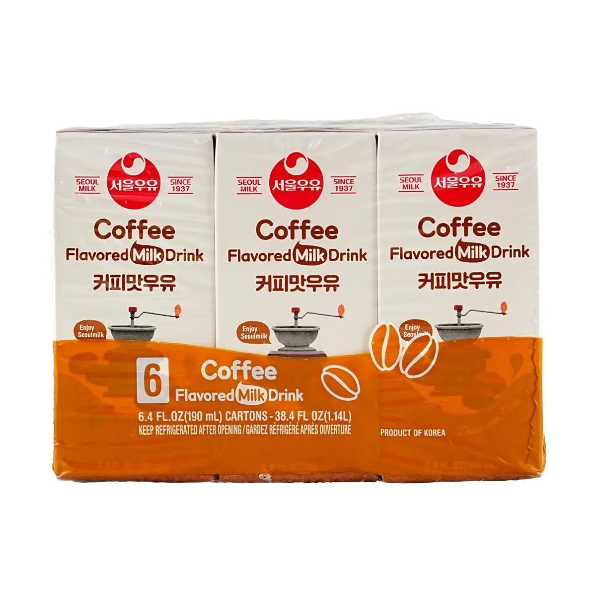 Seoul Milk Coffee Flavored Milk Drink, 190ml x 6 Boxes - Authentic Korean Beverage Seoul Milk Coffee Flavored Milk Drink, 190ml x 6 Boxes - Authentic Korean Beverage
