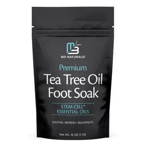 Tea Tree Oil Foot Soak with Epsom Salts 16oz - Gentle Organic Foot Spa for Dry Cracked Feet, Stinky Feet, Athlete’s Foot & Healthy Toenails