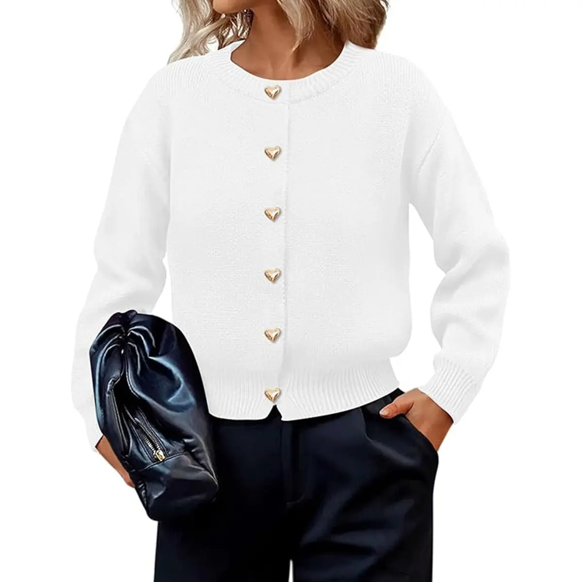 カーディガン GOLD BUTTON CARDIGAN Golden Button Plain Cardigan | COMMENSE