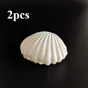 2pcs Vivid pearl white Pink Purple Shell Gift Box Design - Durable plastic, sea Fairy theme party decoration, birthday and special occasions, party decoration | Sea Fairy theme decoration | Durable gift box, shell decoration