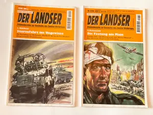 Lot of 2 "Der Landser" German WWII Magazines | SS Division "Das Reich" on Eastern Front & Battle vs US Army on Western Front
