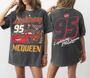 [Sale Up To 25%] Retro Mcqueen Comfort Colors T-Shirt, Movie Cars Two Sided Shirt, Movie Cars Graphic Tee, Cars Family Vacation 2026 Tee, Cars Land
