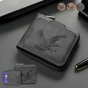 Men's Vintage Eagle-Embossed Short Wallet, Minimalist Wallet for Men, Business Multi-Card Slot Wallet, Casual Trendy Wallet for Work & Daily Use, PU Leather Men's Wallet Anniversary Christmas Father's Day Gifts for Him