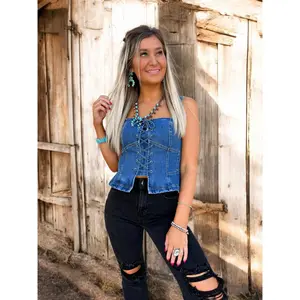 Rodeo Ridge Denim Corset Top