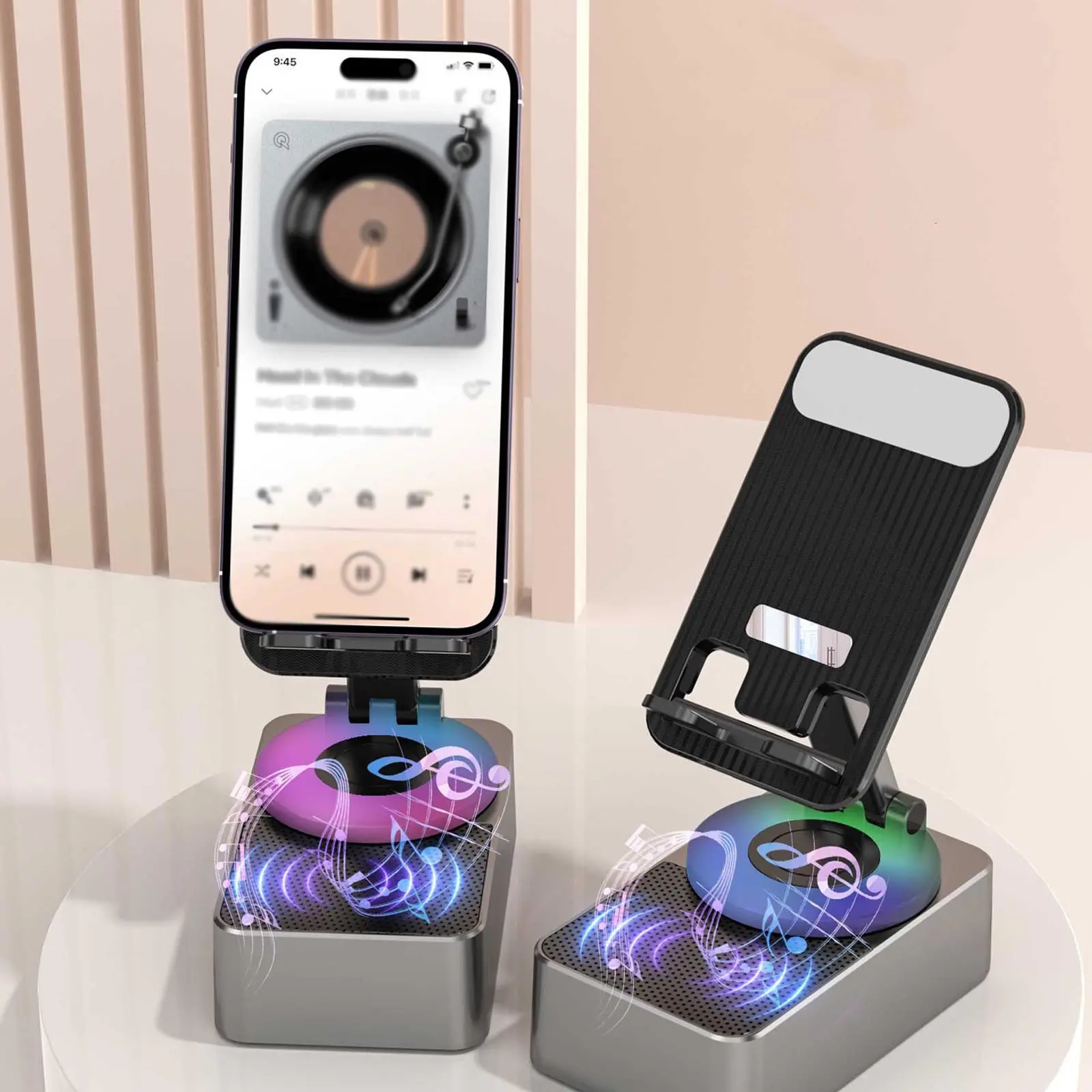 【YOYOWAY】3-in-1 Cellphone Holder Portable Power Bank with Bluetooth 5.0 FM Speaker, HD Surround Sound for iPhone, Android, and Smartphones - Adjustable, Chargeable, Audio Protection, Wireless