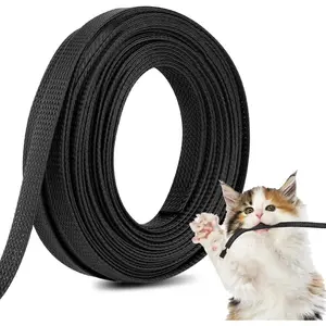50ft 1/2 Braided Wire Loom   Loom Expandable Braided  Sleeving Mesh Automotive Split Wire Loom for TV, ,  Theater, Black