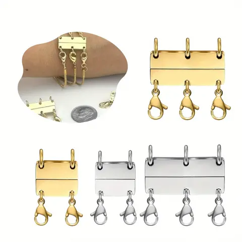2Pcs/Set Multi Necklace Layering Clasps,Strong Magnetic Clasp,Necklace Separator for Layering,Multiple Jewelry Closures for Layered Look,Halloween Christmas Party Gifts,Hand Tools Kits