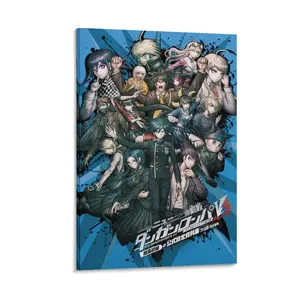 Monokuma Danganronpa Anime Poster, Canvas Wall Art for Living Room, Trendy Poster Prints for Home Decor Poster Canvas Wall Art For Bedroom Decor Bar Office Room Decor Gift