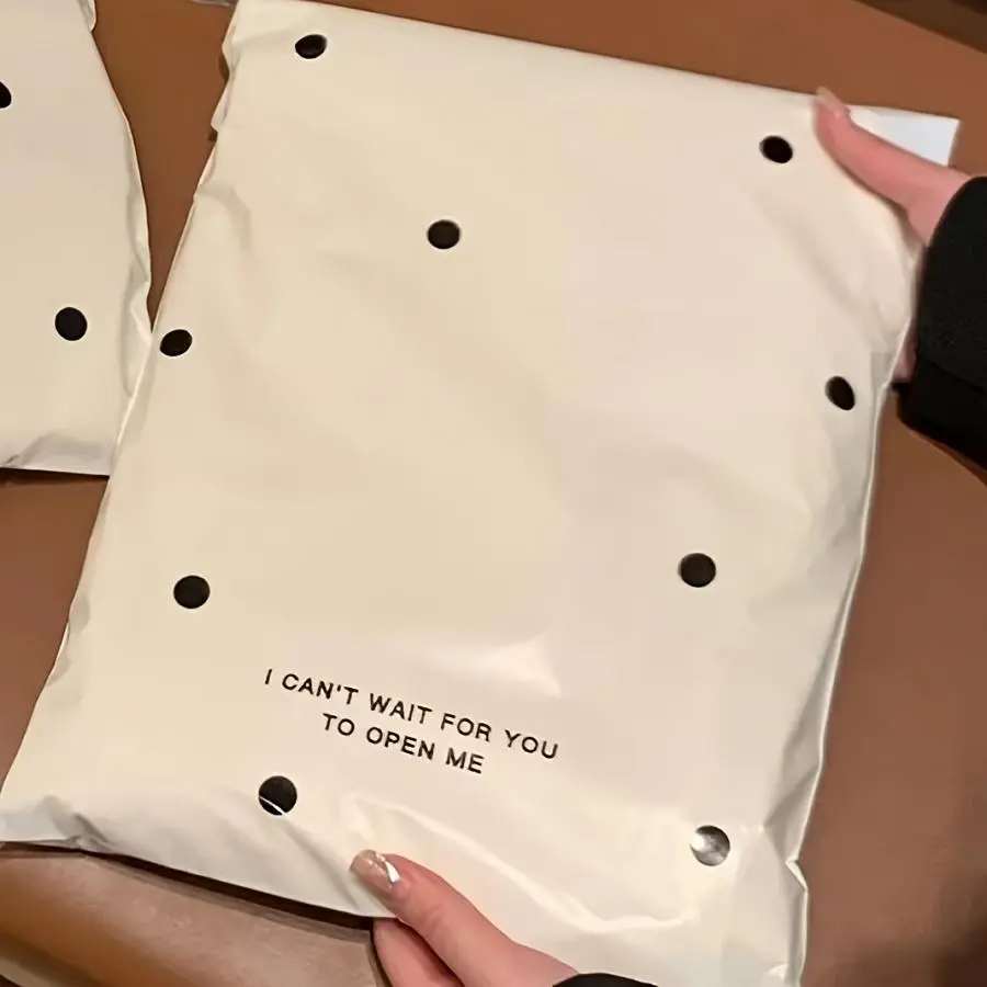 Dot Pattern Courier Bag Polymailers, 10pcs/set Waterproof Thick Plastic Storage Bag, Gift Wrapping Bag for Clothes, Books, Cosmetics, Clothing, Shoes, Organiser, Postal Bags