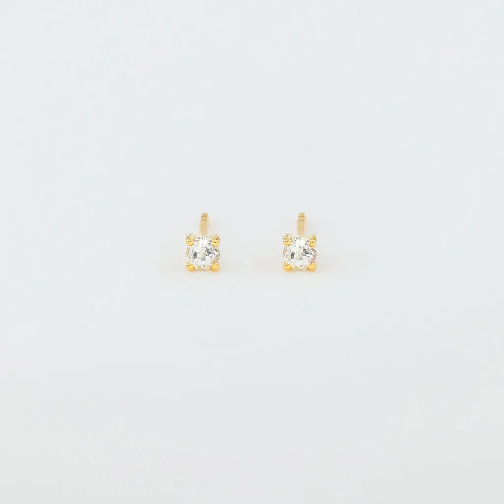White Topaz Stud Earrings