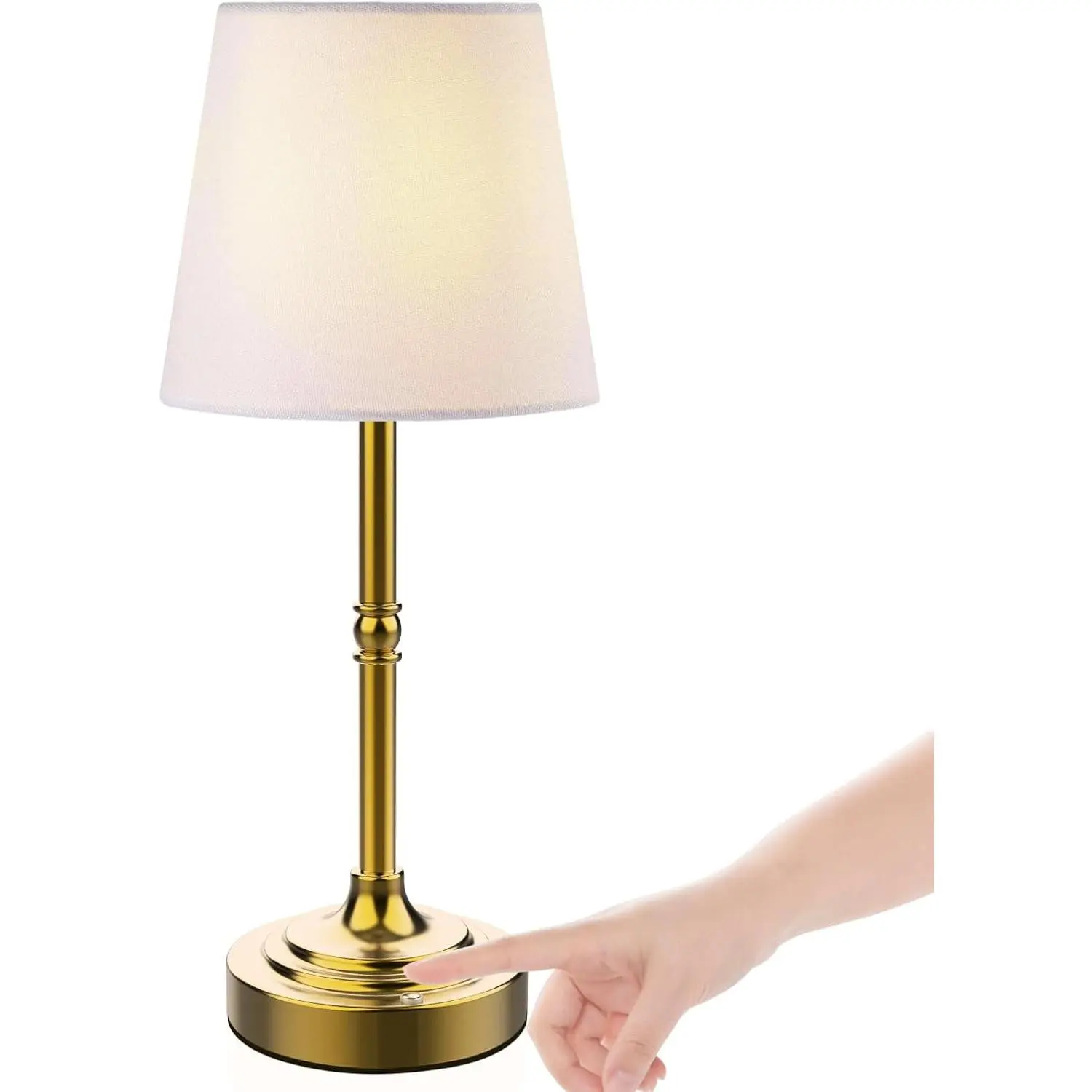 Bronze Rechargeable Battery-Powered Cordless LED Table Lamp - Touch-Controlled, Stepless Dimmable, Lamps for Bedroom, Office Decor (Household Appliance)