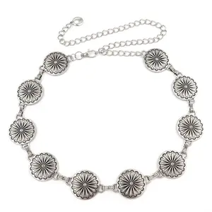 Round Concho Chain Belt – Silver