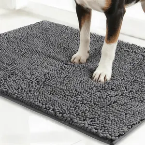 Super Absorbent Microfiber Dog Door Mat for Muddy Paws, Non-Slip Washable Pet Rug, Quick Dry Chenille Doormat Entryway Carpet, Machine Washable Indoor Outdoor mat