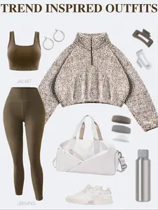 Women's Sportswear Set Fall Winter Warm Fleece Three-Piece Jacket + Sexy Top + Elastic Comfort Yoga Pants Outdoor Training Running Sports Suit Yoga Clothes Set