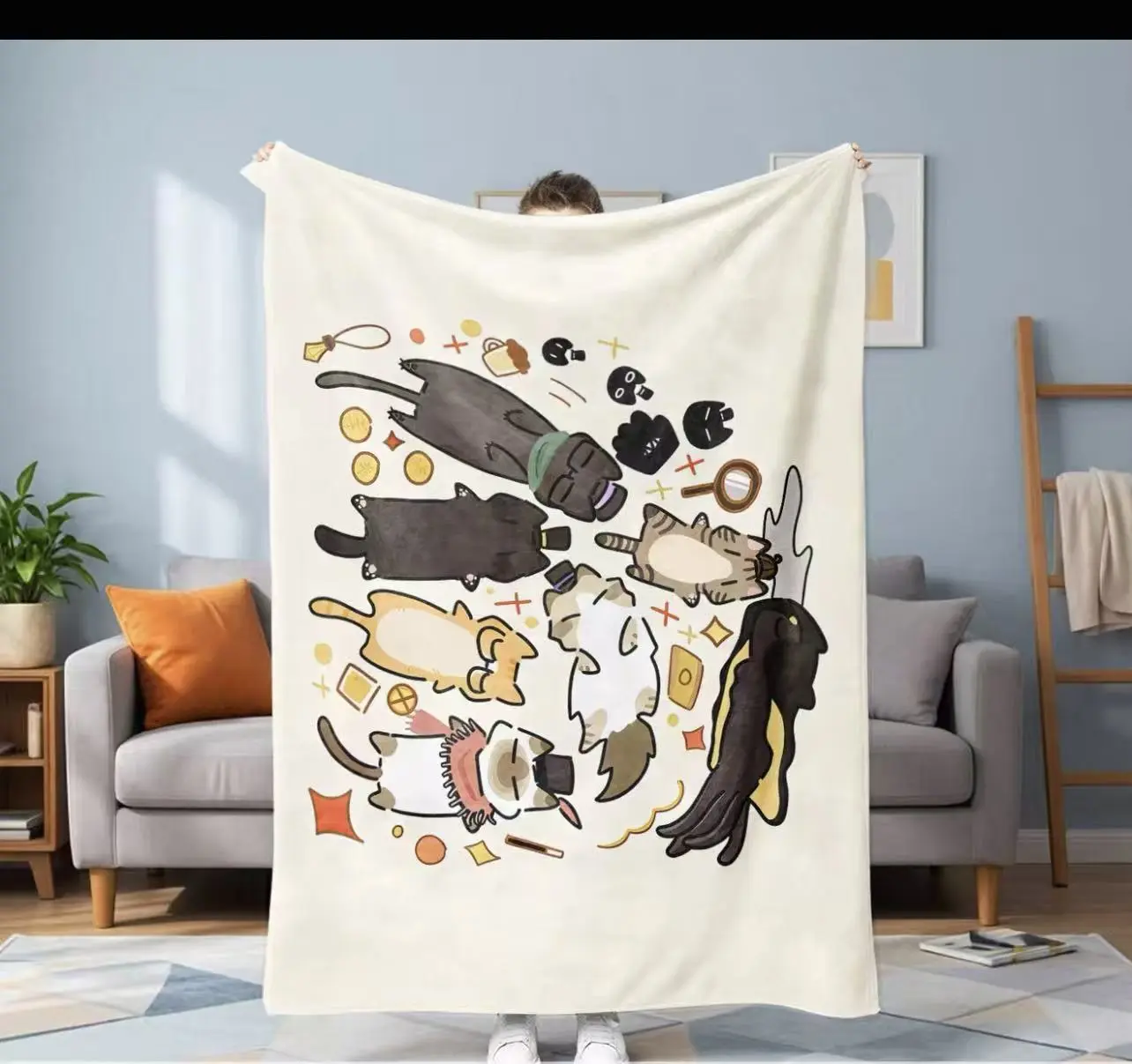 Nostalgic Vintage Rock Throw, Plush Flannel, Multi-scene Daily Blanket