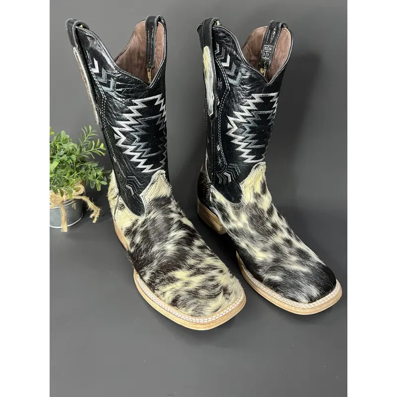 Men's Cowhide Boots Black/White (Every pair is unique)