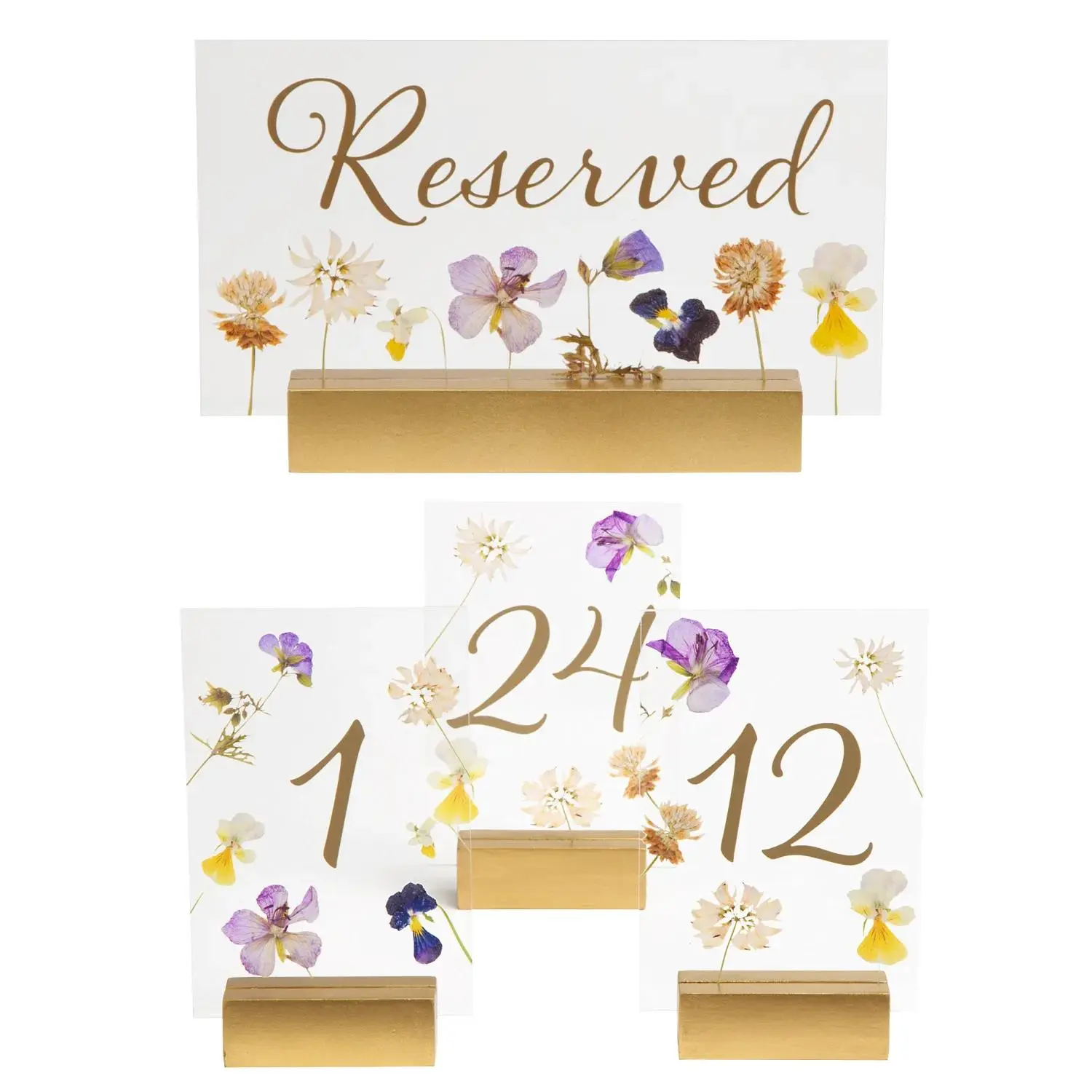 Bulk  30 Pc. Wedding Pressed Flower Table Numbers Kit