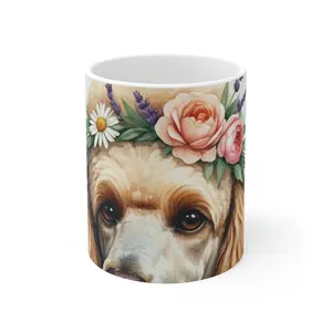 Poodle Ceramic Mug — Floral Crown