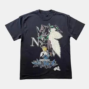 VINTAGE '95 NEON GENESIS EVANGELION BLACK T-SHIRT