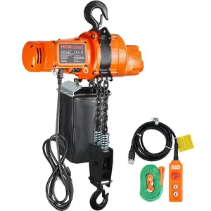 VEVOR Electric Chain Hoist, 2200 lbs Load Capacity, 10 ft Lifting Height, 6.9 ft/min Speed, 120V, Single Phase Overhead Crane with Chain, 10 ft Wired Remote Control for Garage, Shop, Hotel, and Home
