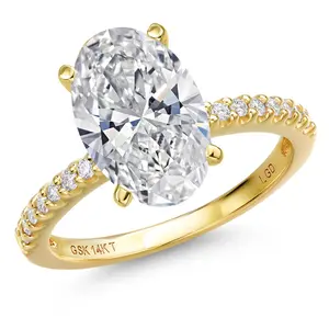 1.16 to 5.16 Cttw IGI Certified Lab Grown Diamond 14K Yellow Gold Engagement Ring for Women | Oval Cut | E-F Color | VS1-VS2 Clarity | Wedding Anniversary Ring