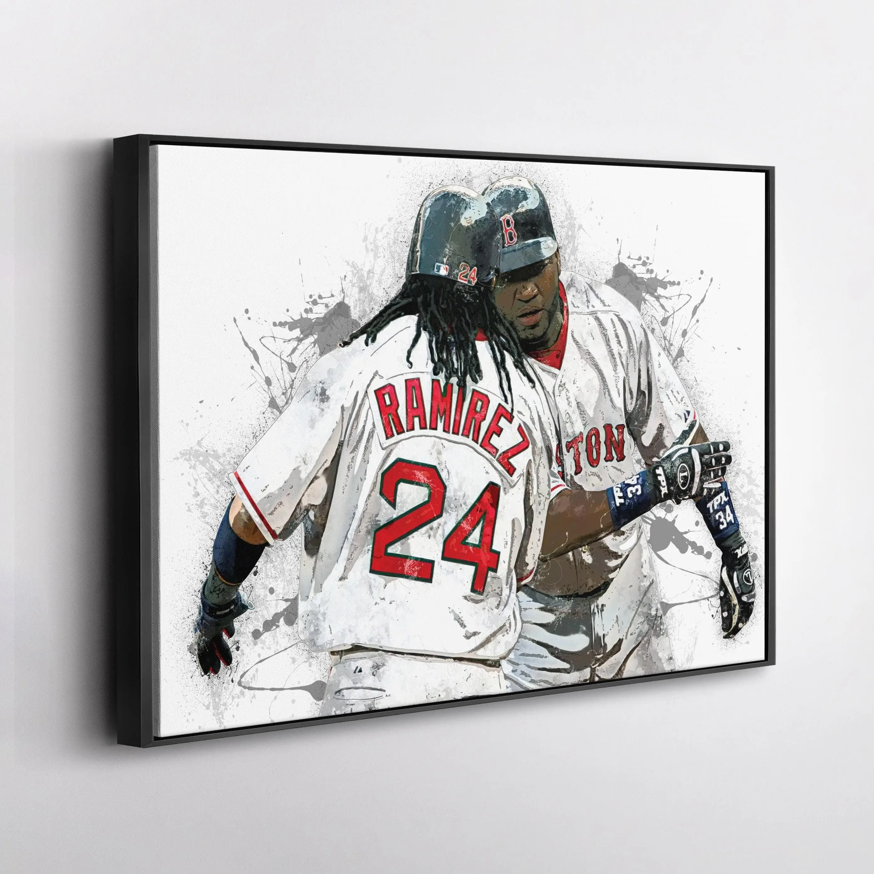 [ SALE UP TO 45% ] David Ortiz & Manny Ramirez Canvas Print, Boston Baseball Wall Art, Framed Poster Decor