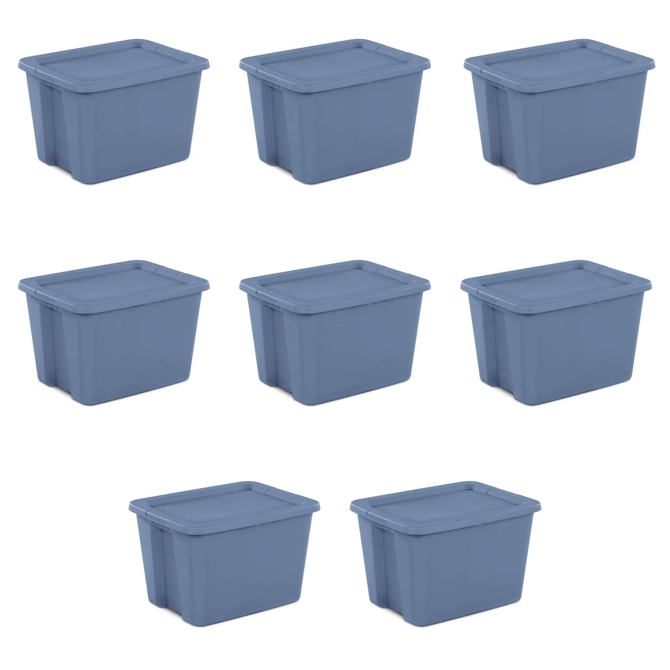 Sterilite Large Storage Bin, 18 Gallon Durable Plastic Storage Tote with Snap-On Lid, 8 Pack Sterilite Large Storage Bin, 18 Gallon Durable Plastic Storage Tote with Snap-On Lid, 8 Pack