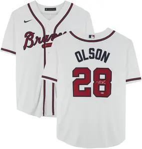 Matt Olson Atlanta Braves Autographed White Nike Replica Jersey - Fanatics Authentic Certified