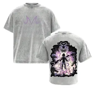 Majin  Vintage UnisexOversize Anime Manga Acid WashedHeavyweight Cotton T-Shirt, Graphictee,Anime Merch Fan, Outfits Men