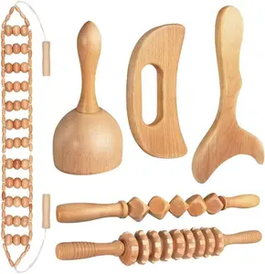 10-in-1 Wood Therapy Massage Tools Massager Wooden Massager for Body Shaping Massage Tool Set