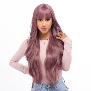 31-Inch Lavender Purple Wavy Synthetic Wig | 【Heat Resistant】【Cap Included】 | 41FSGB