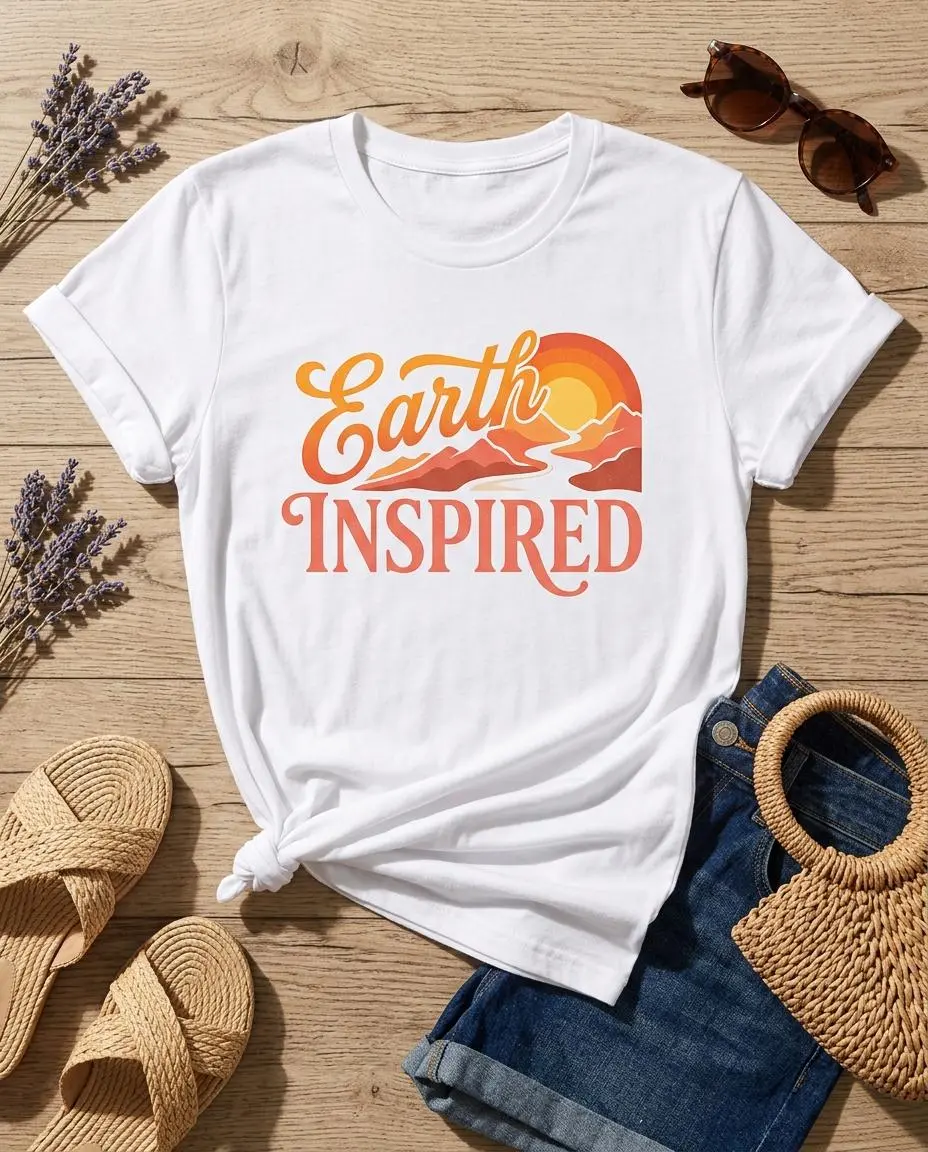 Earth Inspired Womens Organic Cotton Graphic Tee