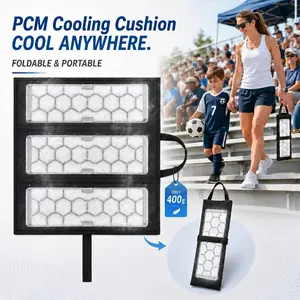 3-Fold PCM Cooling Cushion with Handle & Non-Slip Back, 3-Piece Removable Inserts for Summer Outdoor, Stadium, Camping & Office