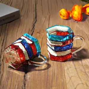 3D Painted Book Coffee Mug Glass Stained-Color Book Stack Design Literary Gift PrintToucan