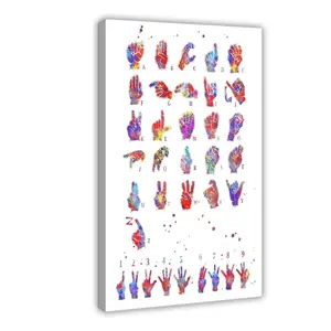 Anatomy Science Asl Sign Language Canvas Poster Wall Art Decoration For Home Bedroom Office Living Dorm Room Decor Boys Girls Gift