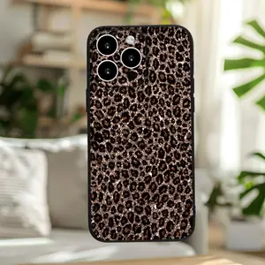 Phone case: Minimalist Leopard Glitter Full-Body Black Phone Case for iPhone 17 Pro Max/11/12/13/14/15/15 Pro/15 Plus/15 Pro Max/X/XS Max/XR/11 Pro/12 Pro/13 Pro/14 Pro/12 /13 /11 Pro Max/12 Pro Max/13 Pro Max/14 Pro Max/14 Plus/6/6s/6 Plus/7/8/16