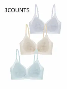 3-Pack Summer Ultra-Thin Seamless Bra Set, Breathable Backless Tank Tops, Medium Support, No Underwire, Elegant Style, All-Season Wear