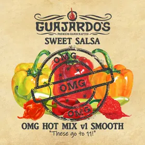 OMG Hot Mix Smooth Sweet Salsa 16 oz - Naturally Sweet No Added Sugar Smooth Texture for Gourmet Dishes